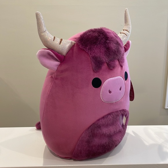 ⚡️NWT 12” York the Magenta Pink Highland Cow Valentine Squishmallow - Picture 2 of 5